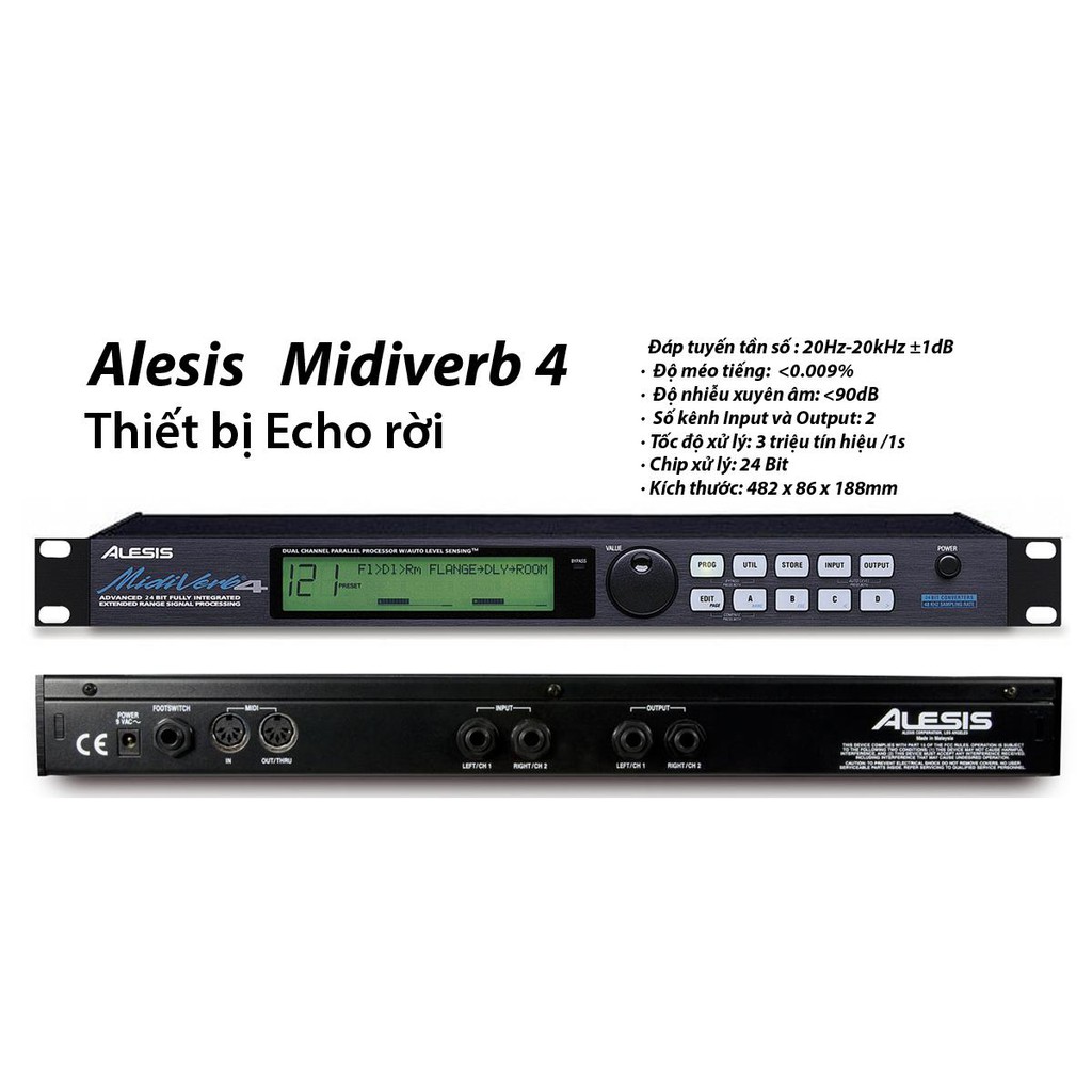 Thiết bị echo rời alesis midiverb 4 dành cho ae đi show -hàng chuẩn