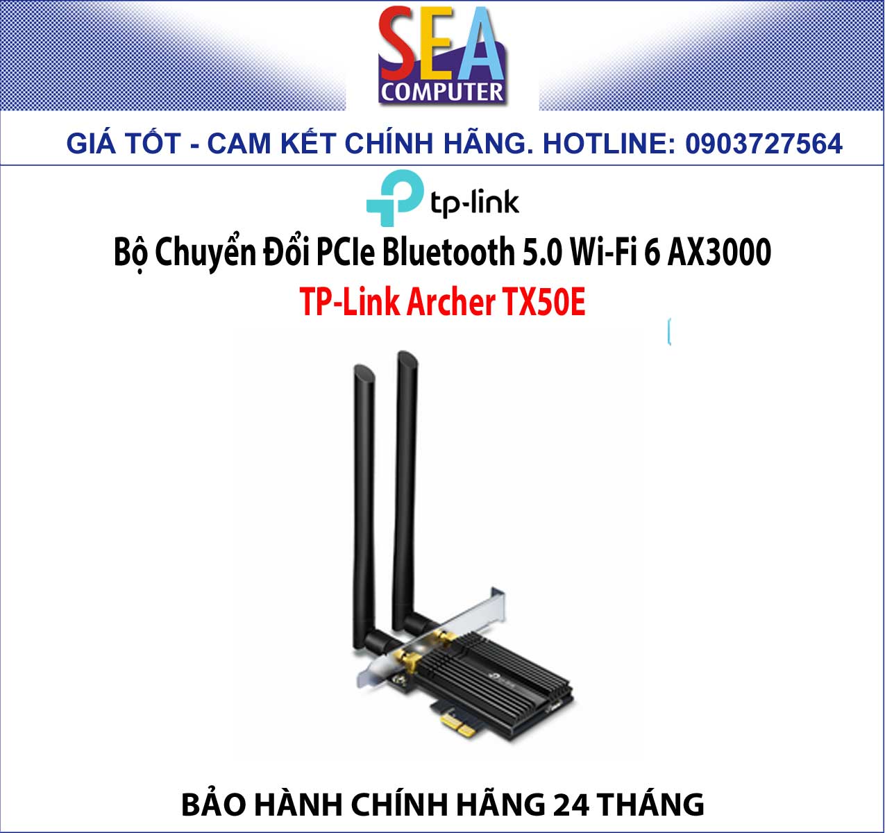 Bộ Chuyển Đổi PCIe Bluetooth 5.0 Wi-Fi 6 AX3000 TP-Link Archer TX50E