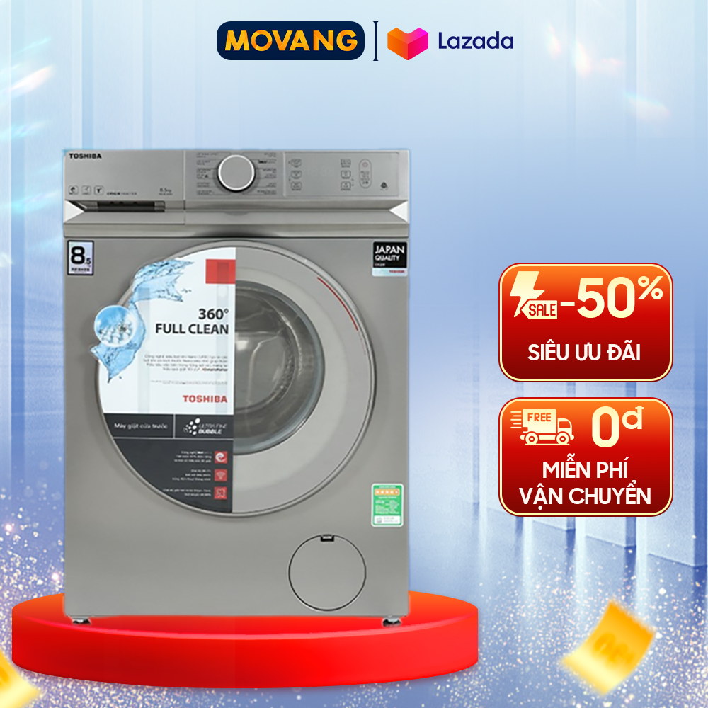 [GIAO TẠI HCM] -  Máy giặt Toshiba Inverter 8.5 kg TW-BL95A4V(SS) - Hàng chính hãng vận hành êm ái, tiết kiệm điện năng