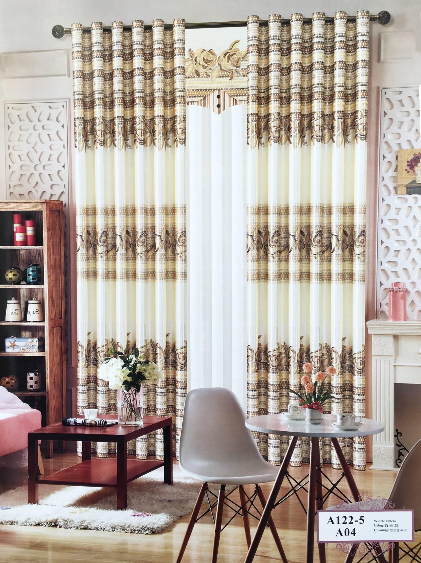 [HCM]Rèm Màn Cửa Chống Nắng HQ - 2 da 2 mặt - Vải Gấm Giảm Nhiệt - Giảm Tiếng Ồn - Ngang 200 cm Cao 270 cm - Họa tiết  đẹp và chất liệu cao cấp - Kiểu Khoen Ore Cao Cấp [Có may theo kích thước yêu cầu]