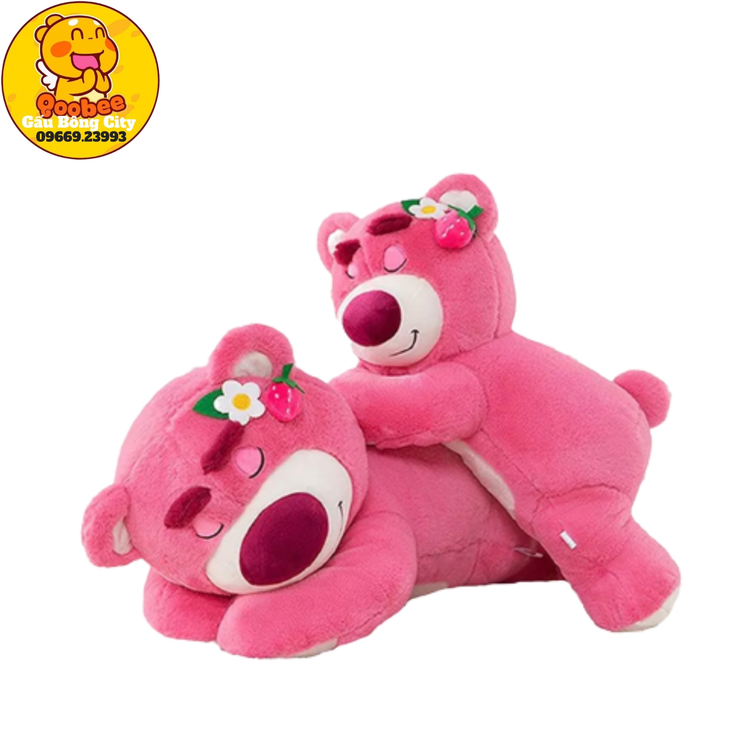 Gấu bông losto - lotso lông xù tai dâu mềm mịn cao cấp gấu bông city