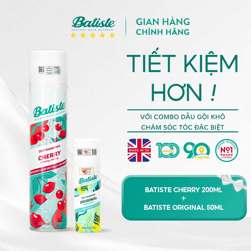 2 chai dầu gội khô batiste số 1 uk dầu gội khô dầu gội siêu tiết kiệm