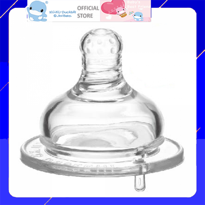 Vĩ 2 núm ty thay bình sữa cổ rộng kuku silicone mềm dòng chảy chữ thập ku5276a ku5277a ku5278a