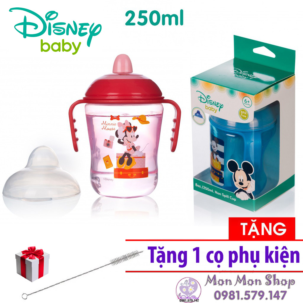 Bình tập uống nước có tay cầm 250ml Disney made in Thailand