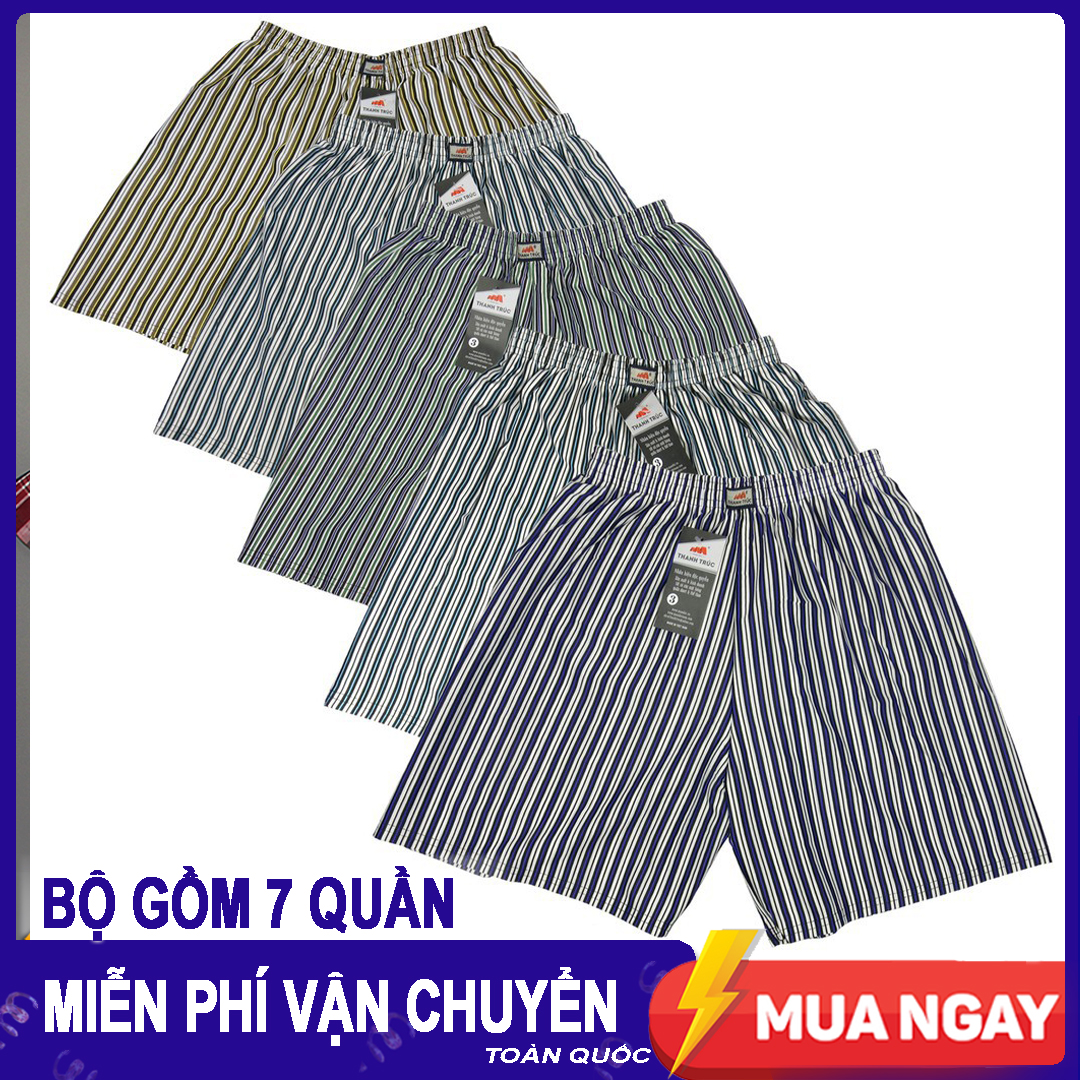COMBO 7 Quần đùi Nam mặc nhà quần đùi nam kẻ sọc