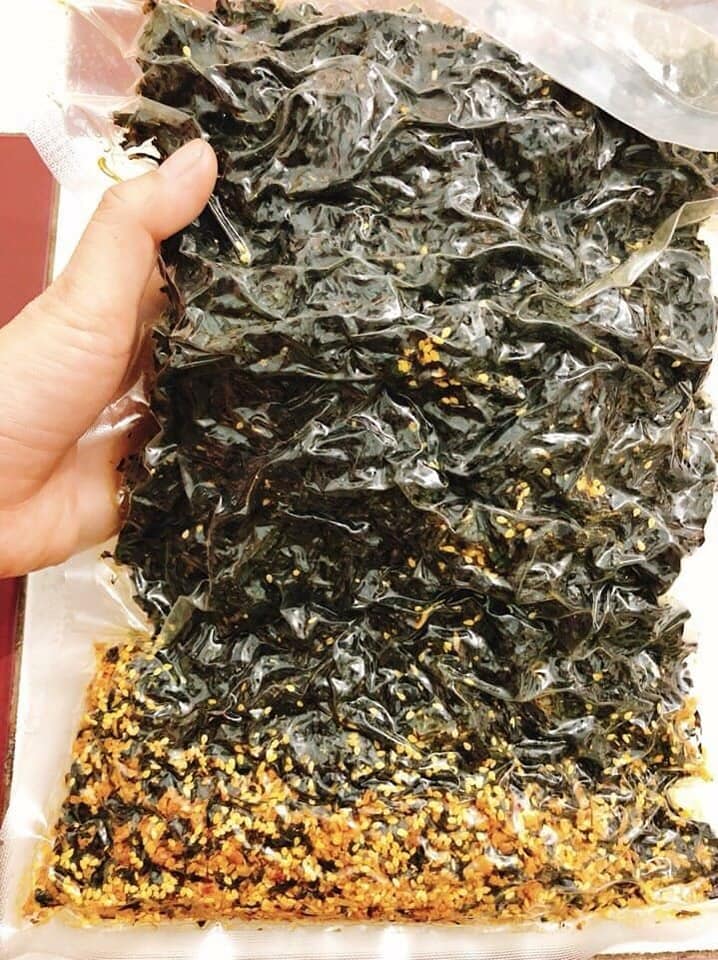 Rong biển cháy tỏi túi 500gr hút chân không