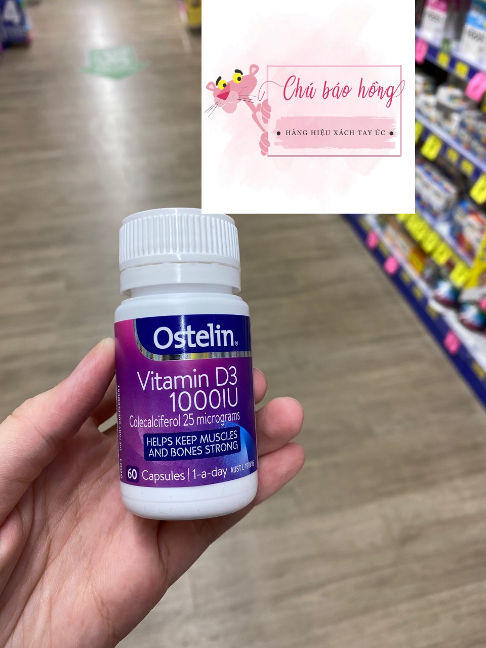 Viên uống bổ sung ostelin vitamin d3 1000iu 60 viên