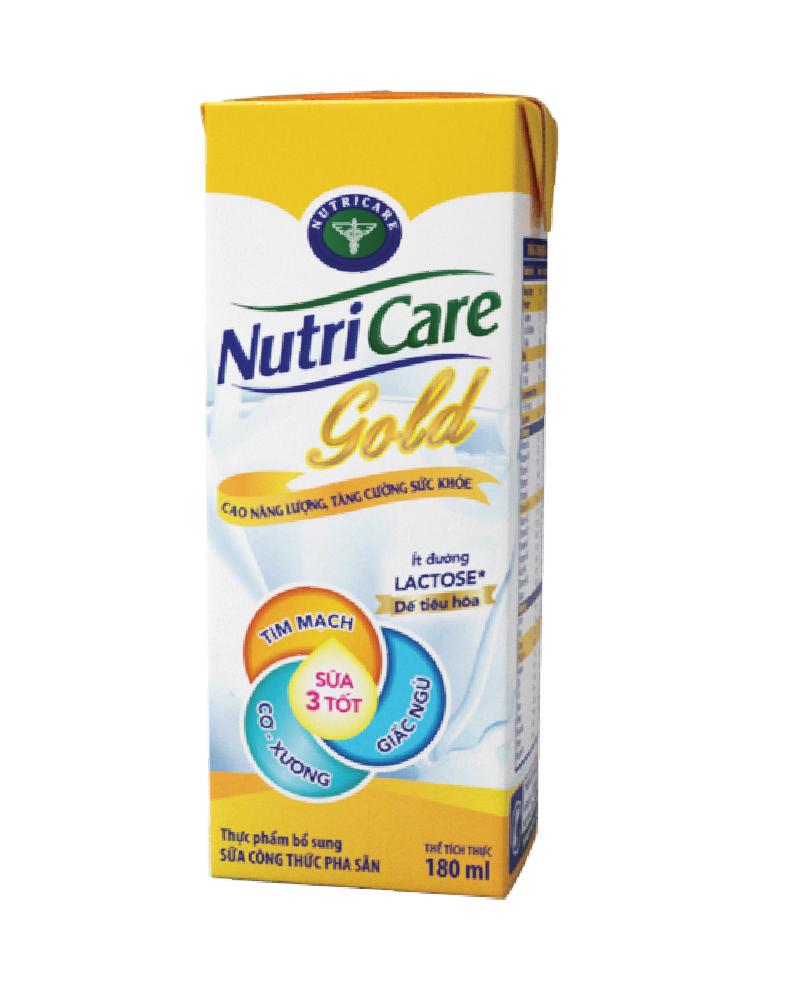 Lốc 8 hộp sữa pha sẵn Nutricare GOLD - bồi bổ phục hồi sức khoẻ người lớn tuổi (180ml x 8 hộp)