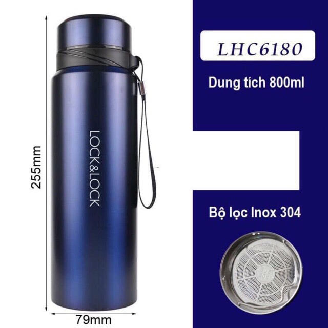 BÌNH GIỮ NHIỆT INOX VACUUM BOTTLE 800mL LOCK&LOCK - LHC6180 FU
