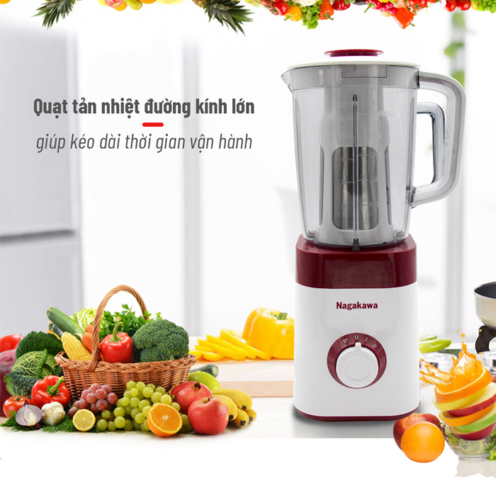 Máy xay sinh tố 3 cối nagakawa nag0816 dung tích 1.5l
