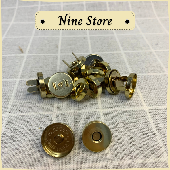 Khóa cài nam châm màu vàng 14mm chuyên cho túi xách, phụ kiện thủ công handmade