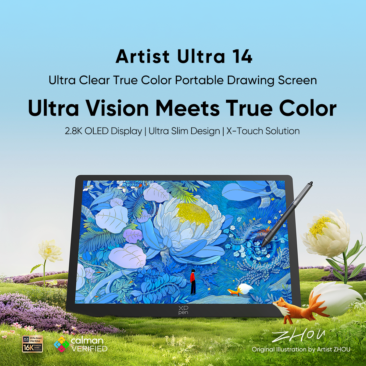XPPen Artist Ultra 14 Touch-screen 2.8K OLED 14-inch Drawing Display