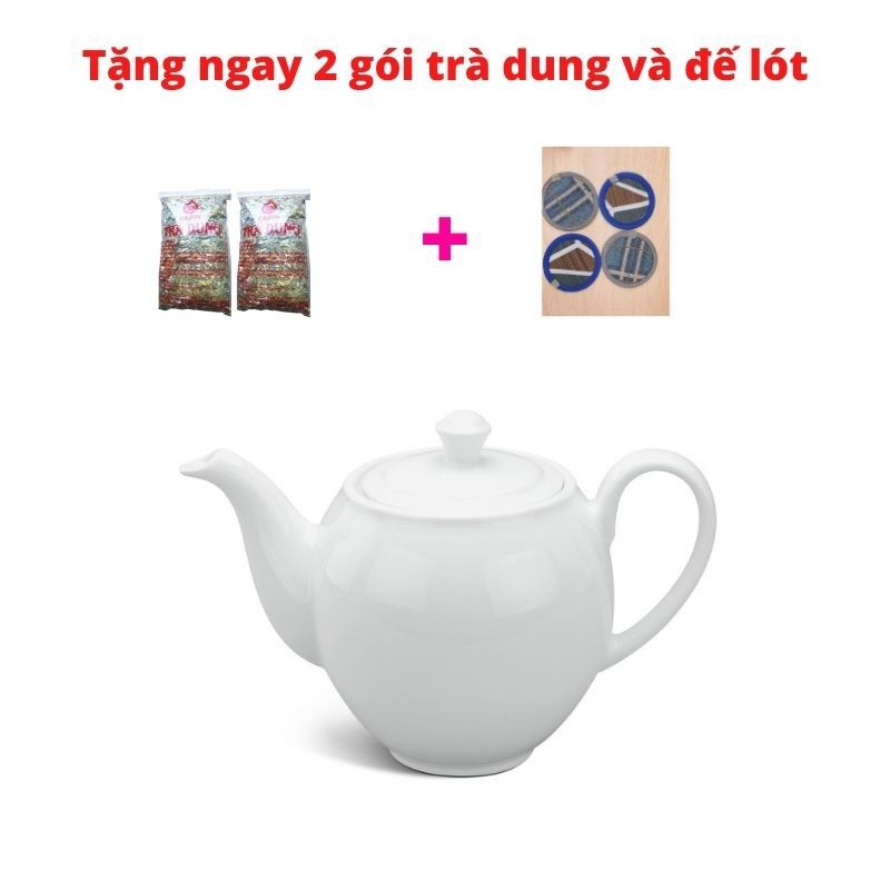 Bình trà camellia trắng với 3 dung tích 0.5 l, 0.8 l, 1.1 l