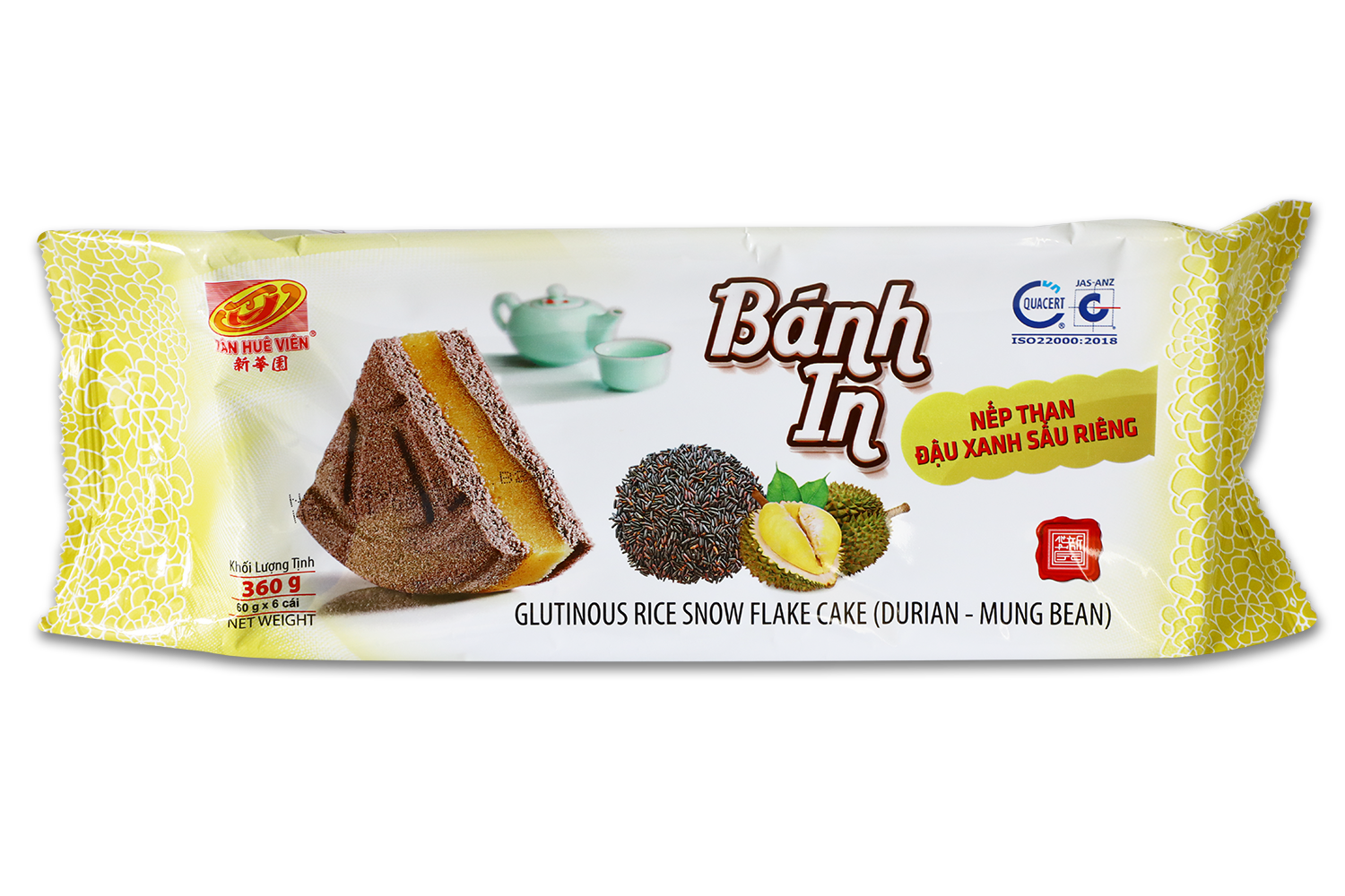 Combo 2 bánh in nếp than nhân đậu Tân Huê Viên