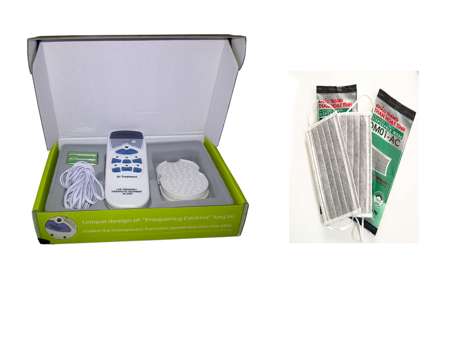 Máy mát xa xung điện Aukewel Dr Treatment AK 2000 + Tặng 2 khẩu trang than hoạt tính Neomask DM01