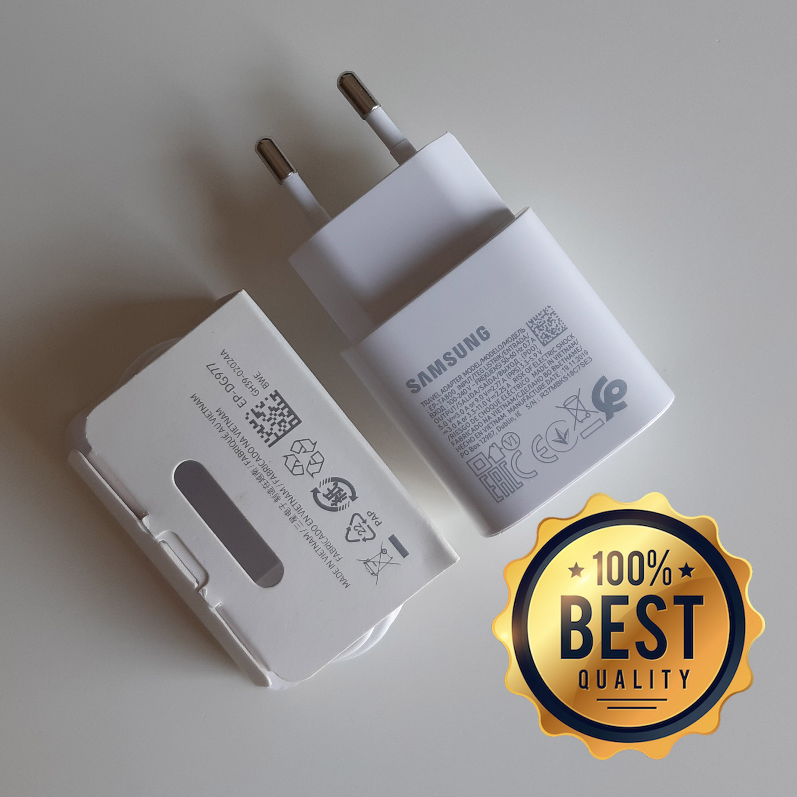 Bộ sạc siêu nhanh 25W dùng cho Samsung A90, A80, A72, A71, A70, A52, M51 (Cam kết sạc ZIN) (Adaptor 25W + Cable chuẩn C to C) (Super Fast Charging)