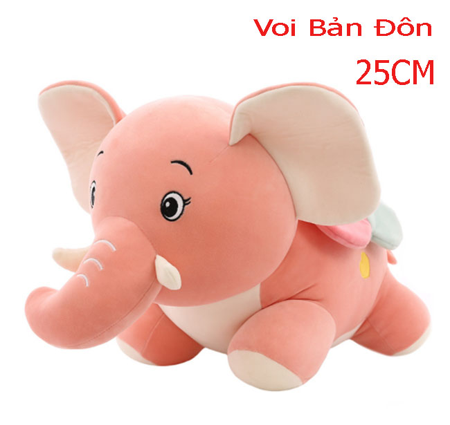 Gấu bông voi 25cm cao cấp , thú nhồi bông voi bản đôn mập tròn dễ thương