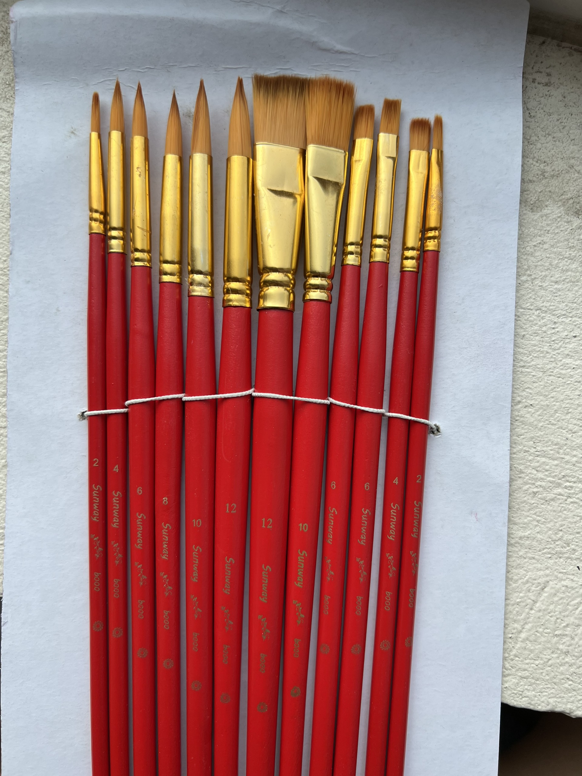 Bộ cọ vẽ acrylic sunway 12 cây lông nilon