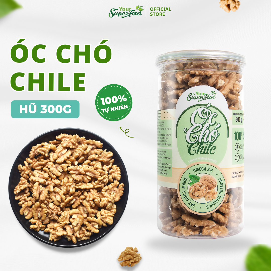Nhân Óc Chó Chile tách vỏ giòn béo (hộp 300g) Your Superfood