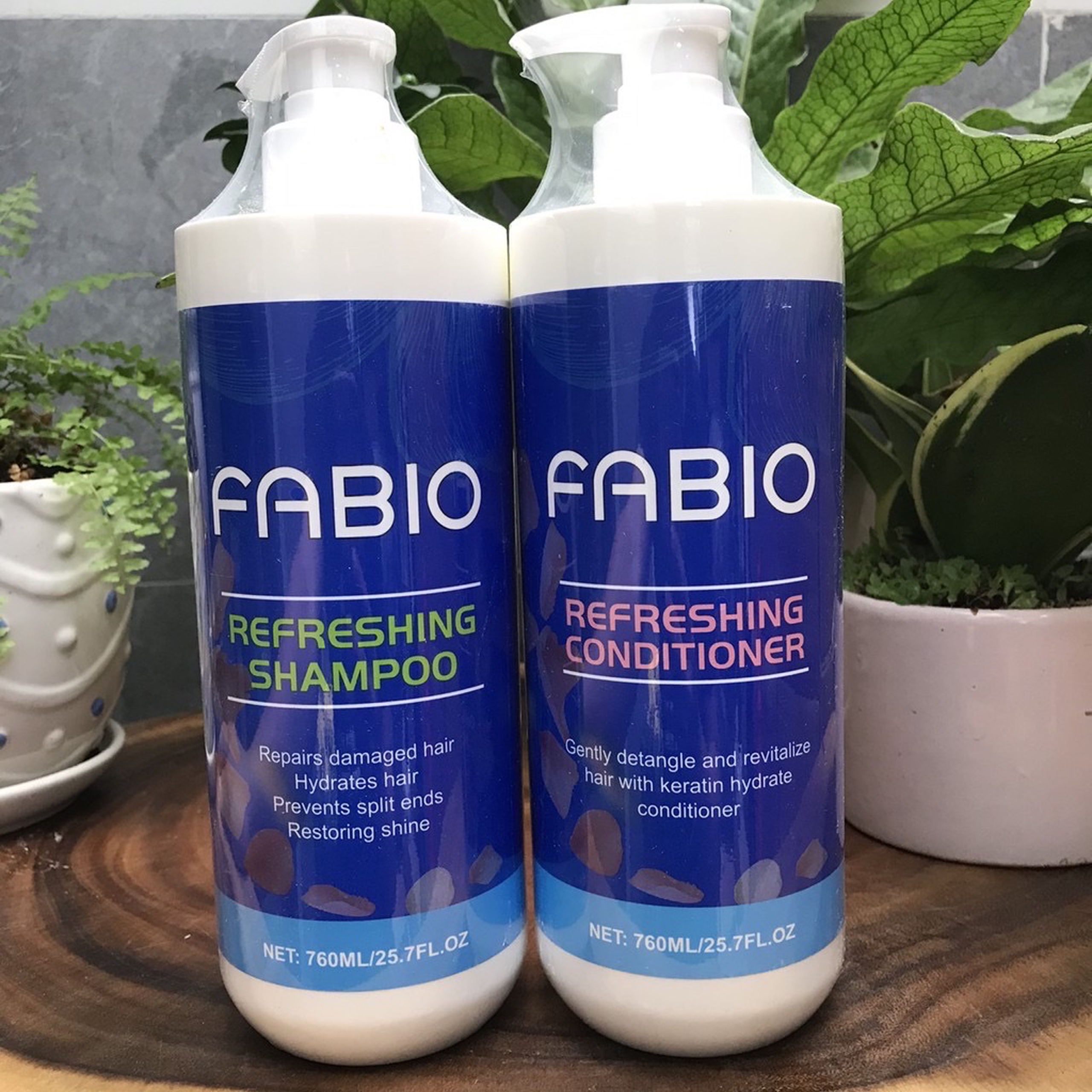 [HCM]Dầu gội xả dưỡng chất FABIO Refreshing 760mlx2