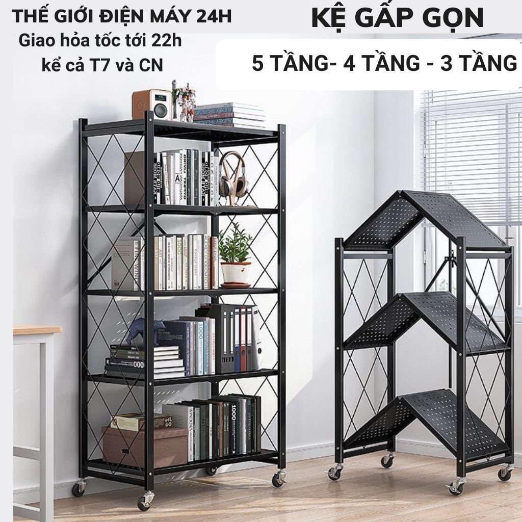 Kệ đựng đồ cao cấp - kệ sắt đa năng - 5 tầng - 4 tầng - 3 tầng - có bánh xe -chịu lực 200 kg