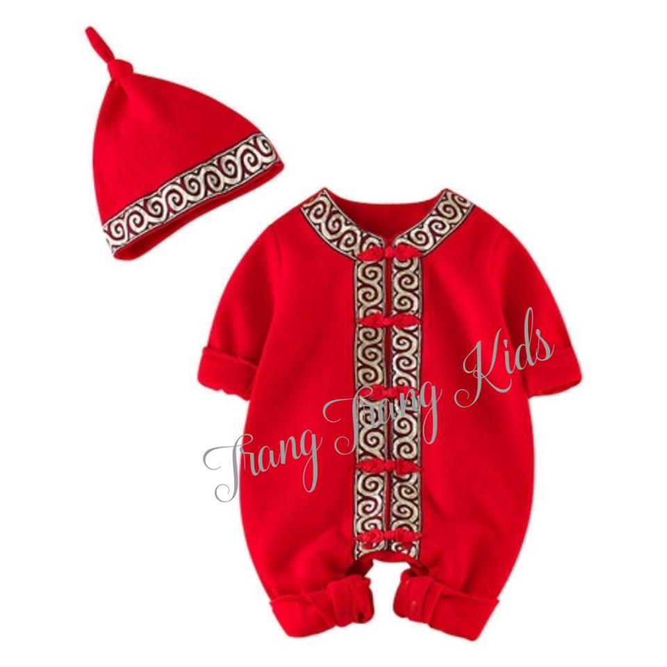 SÉT BODY KÈM MŨ ĐỎ NGÀY TẾT CHO BÉ TỪ 0-12 THÁNG (trangtrangkids)