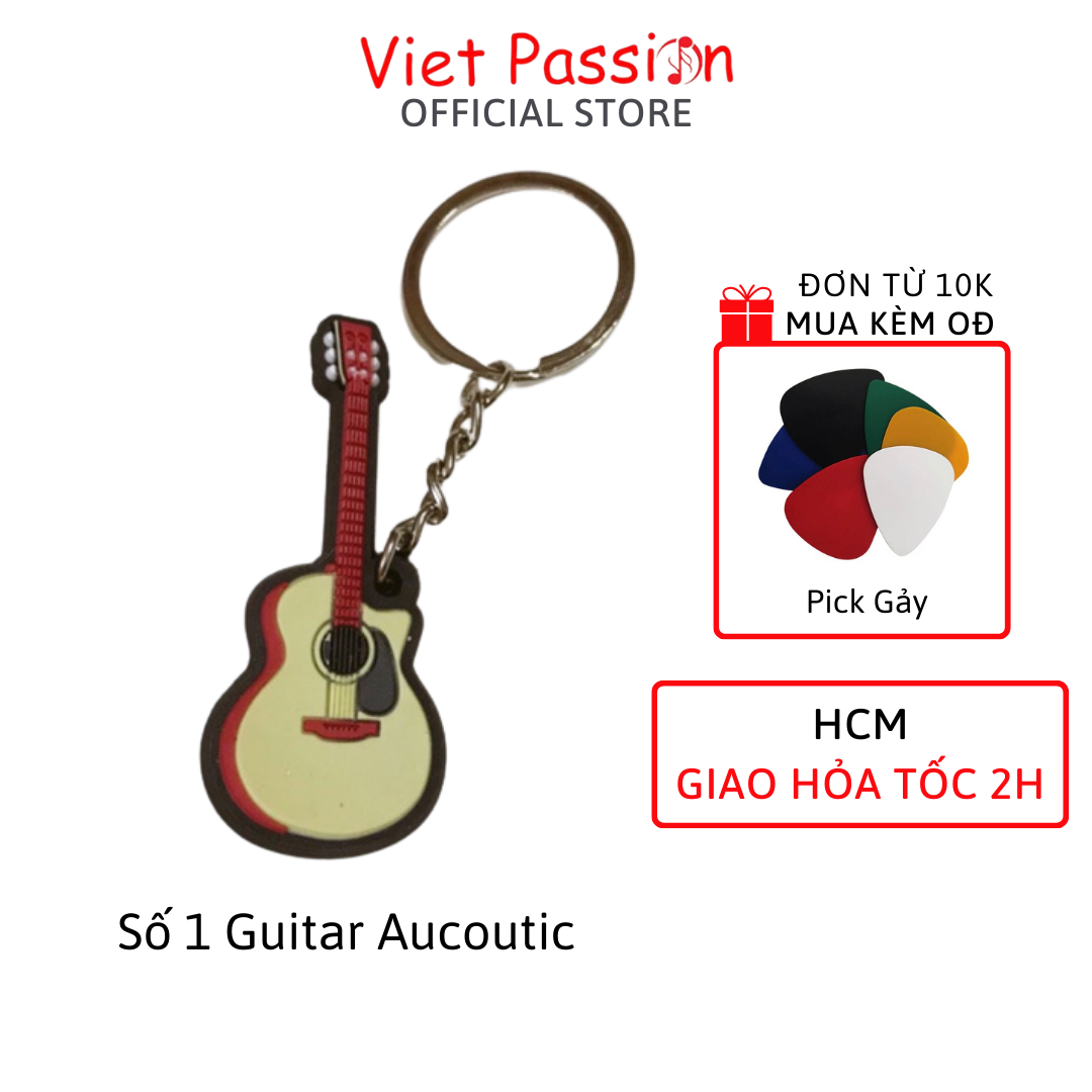 Móc chìa khoá hình cây đàn guitar ukulele, piano, violin, ghi ta điện giá rẻ Viet Passion HCM