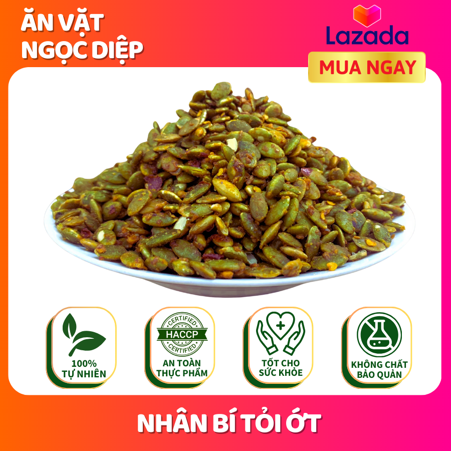 Nhân hạt bí xanh rang tỏi ớt tân lộc phát