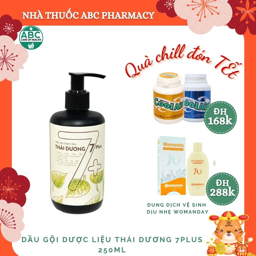 Dầu gội Thái Dương 7 plus 250ml, Dầu gội thảo dược giúp phục hồi tóc, dưỡng tóc suôn mềm, chính hãng Sao Thái Dương