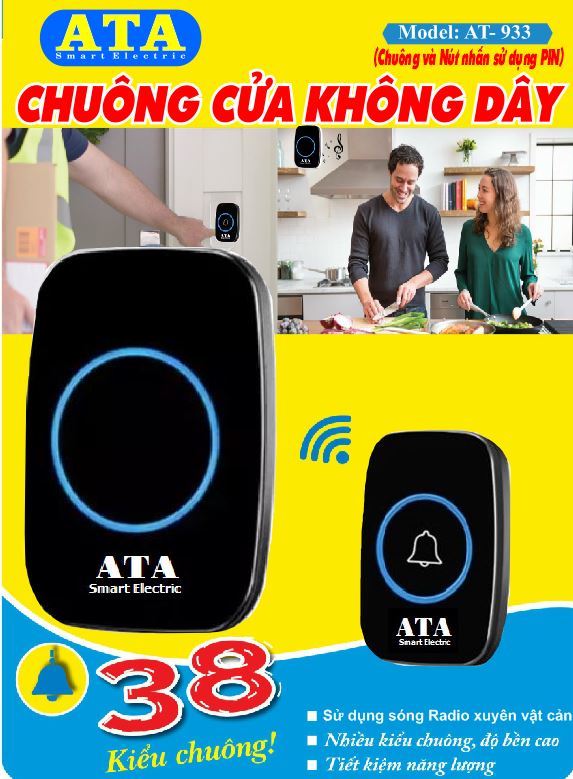 Chuông cửa không dây dùng pin ata