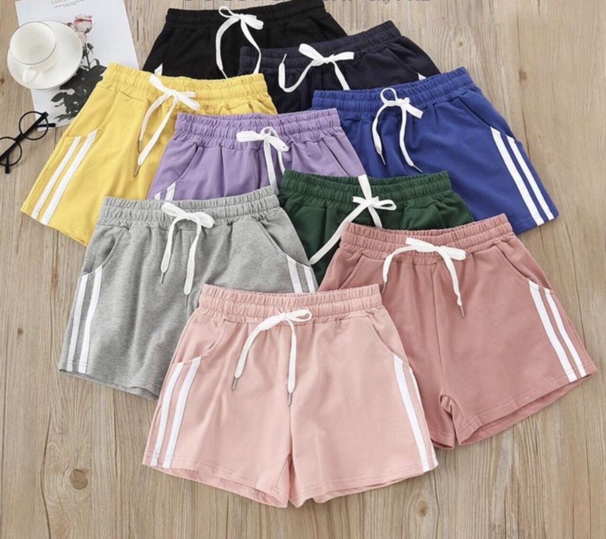 QUẦN SHORT NỮ, QUẦN ĐÙI NỮ MẶC NHÀ COTTON MỀM MỊN 40KG-54KG - Quần đùi nữ chạy viền 2 xọc thể thao trẻ trung, nhiều màu