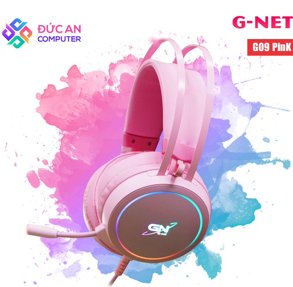 Tai Nghe G-Net G09 - 7.1 (Màu Hồng) - Chính Hãng, Bảo Hành 12 Tháng