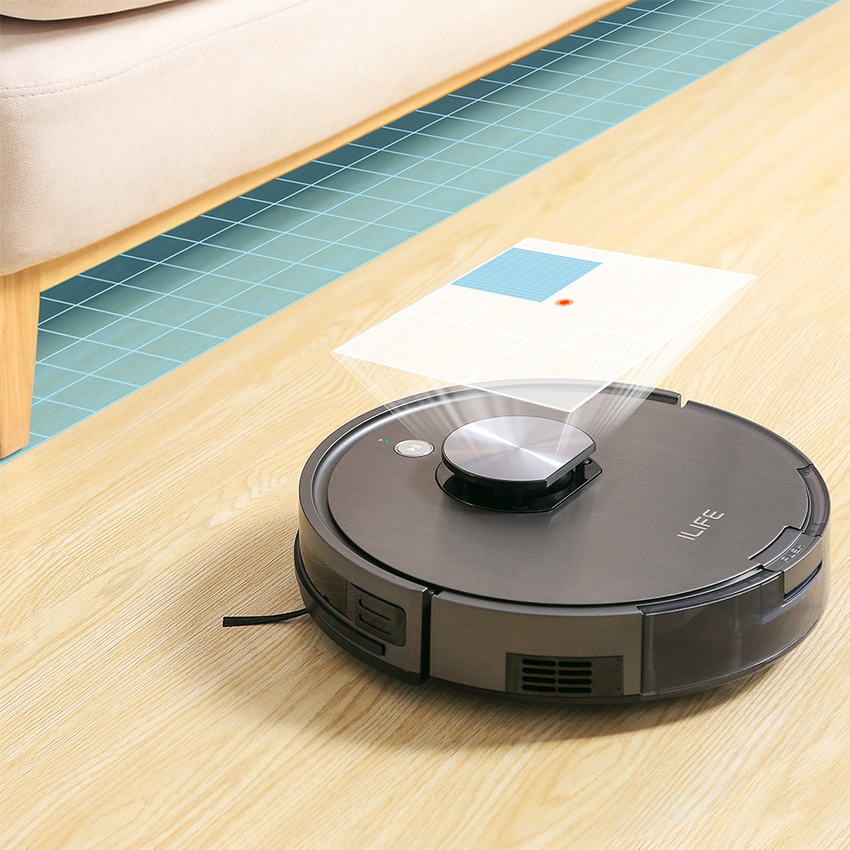 [Trả góp 0%]Robot hút bụi lau nhà Ilife X900 siêu Trí Tuệ tích hợp cụm LASER quét địa hình và lập bản đồ dọn dẹp bảo hành 12 Tháng - ILIFEX900