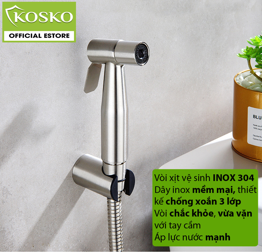 Vòi xịt tăng áp, vòi xịt vệ sinh inox 304 áp lực mạnh Hàng chuẩn loại 1 – Bảo hành 12 tháng – 1 đổi 1 trong 7 ngày, Dễ dàng lắp đặt không cần gọi thợ