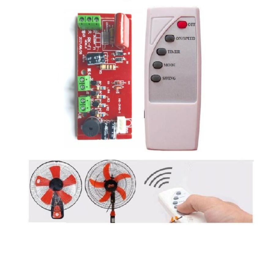 Mạch điều khiển từ xa cho quạt kèm điều khiển tiếng anh - Loại 1,mạch quạt điều khiển từ xa, điều khiển từ xa cho quạt, quạt điều khiển từ xa, quạt bàn, quạt treo tường điều khiển từ xa, quạt trần điều khiển từ xa
