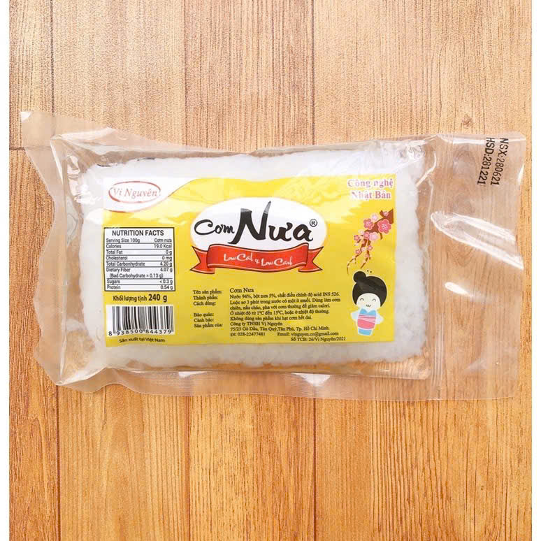 Cơm Nưa Vị Nguyên 240g Keto Das - Date mới - không carb