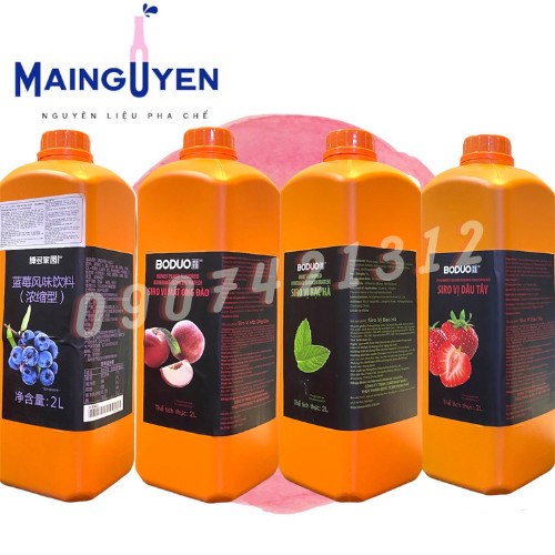 Boduo syrup khối lượng tịnh đủ hương chuyên dùng trong pha chế trà sữa_nguyên liệu pha chế mai nguyên
