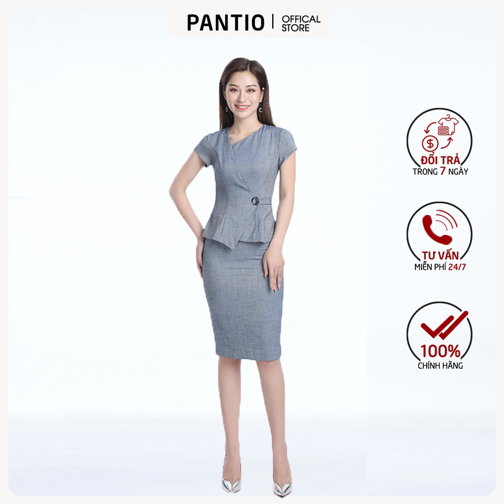 Chân váy midi chất liệu vải thô đũi dáng ôm bjd32319 - pantio