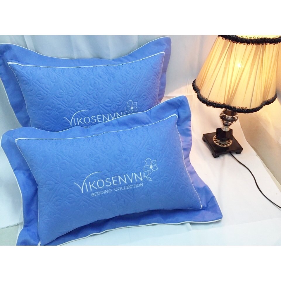 COMBO 2 VỎ GỐI SATIN POLY THÊU HOA KT 45x65