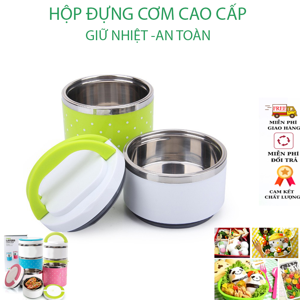 Hộp cơm giữ nhiệt đựng cơm 1 tầng - cặp lồng đựng cơm cho văn phòng - Màu ngẫu nhiên