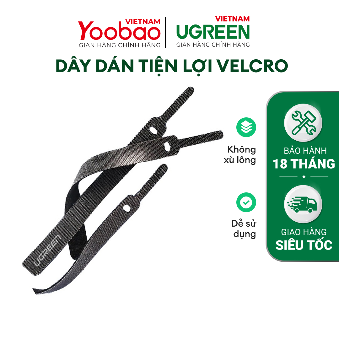 Dây dán velcro tiên lợi ugreen lp146 | tiện dụng đa năng | chống rối cáp | 50370