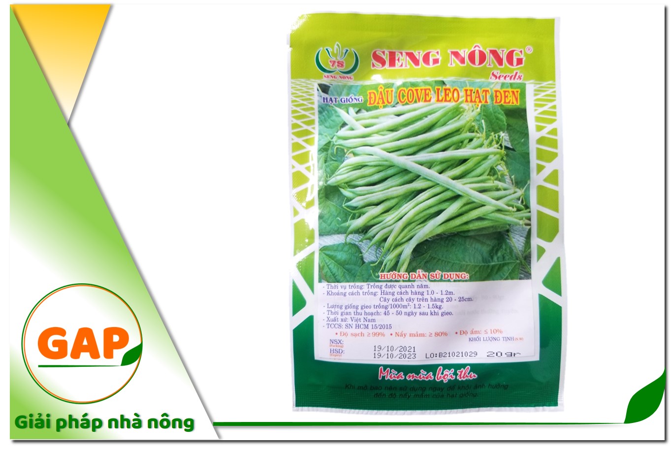 Hạt giống đậu cove leo hạt đen 20g