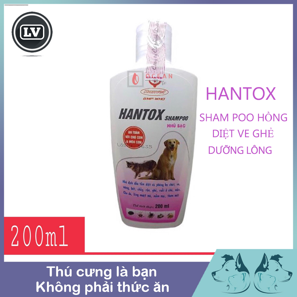 Sữa Tắm Cho Chó Hantox Diệt Phòng Bọ Chét, Ghẻ 200ml Phụ kiện Long Vũ