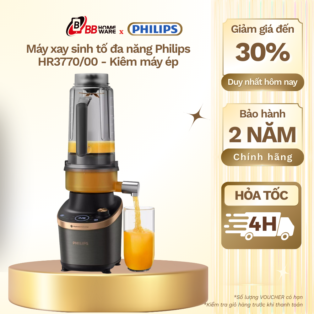 Máy xay sinh tố đa năng Philips HR3770/00 - Công suất 1500w | Điều khiển cảm ứng - Chính hãng | Bảo hành 2 năm