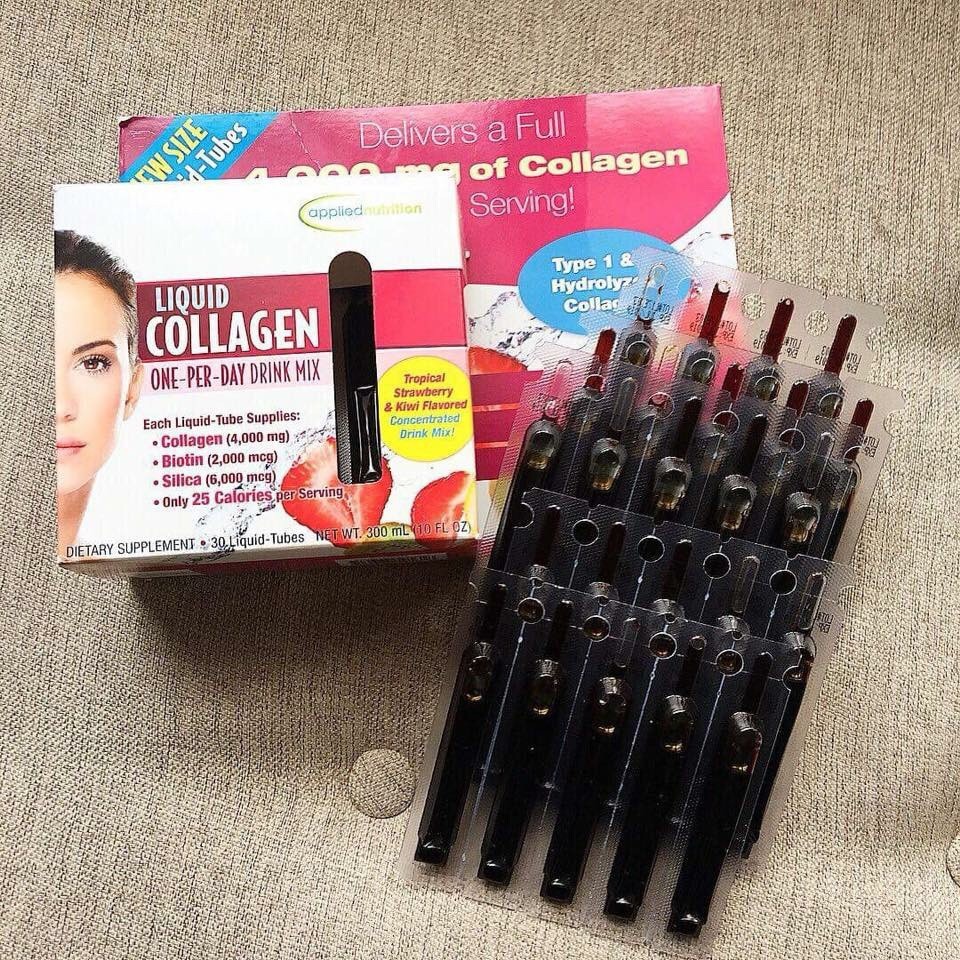 Collagen nước liquid collagen 4000mg dạng 30 ống hàng chuẩn 100%