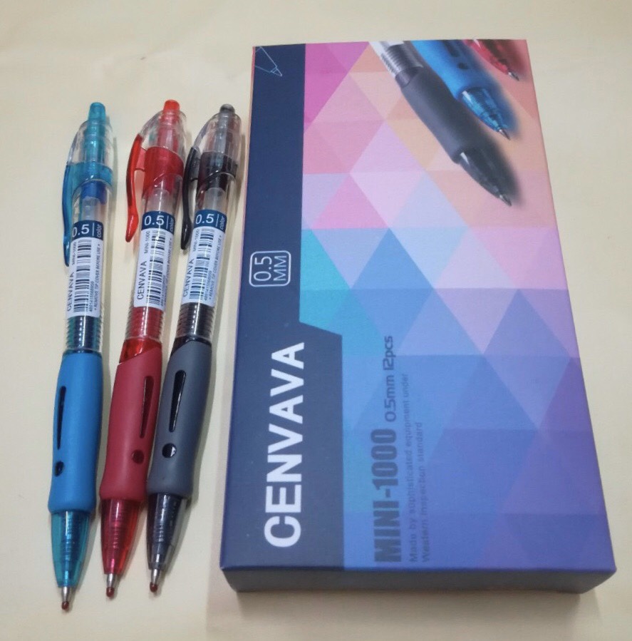 Bút gel bấm mini-1000 cenvava siêu êm