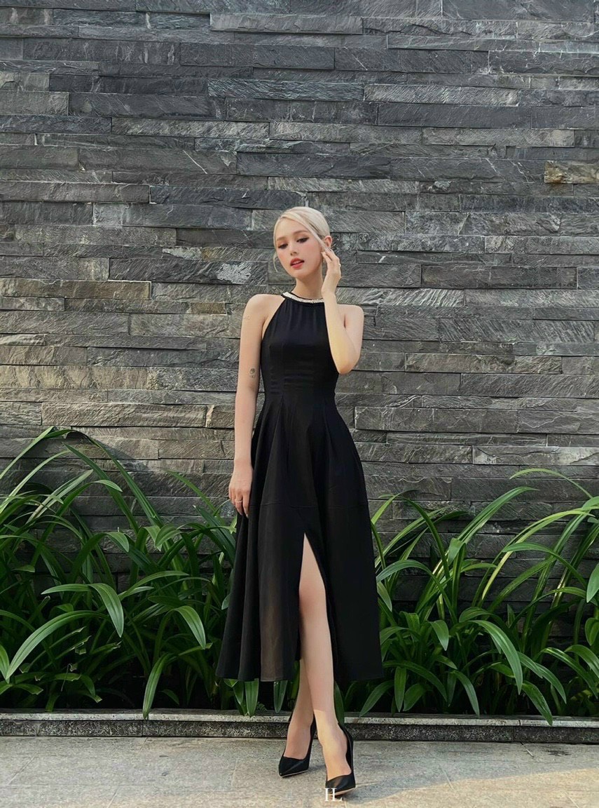 [HCM]ĐẦM CỔ YẾM PHỐI KIM SA XẺ TÀ XINH ĐẸP -QC39