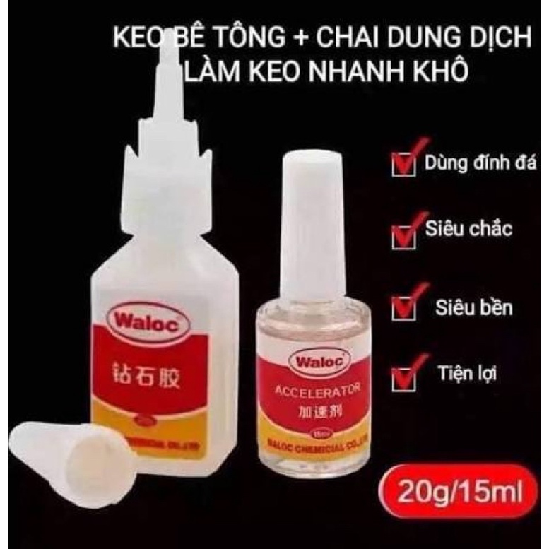 Keo bê tông Waloc gắn móng đính đá nail siêu bền hàng chuẩn