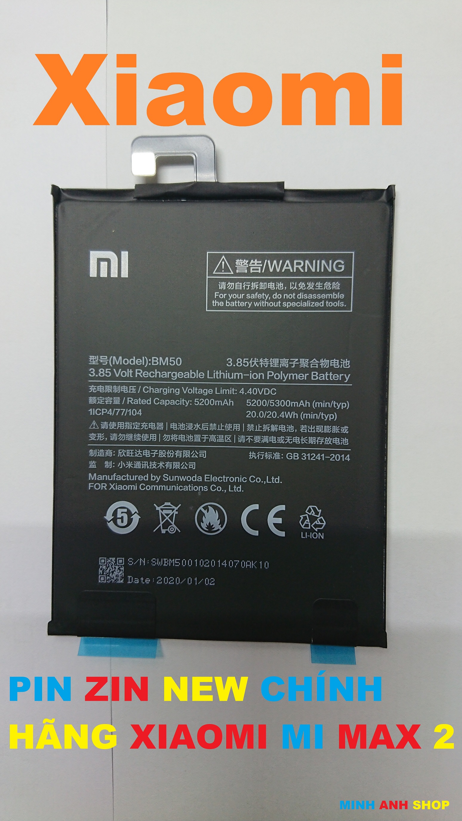 Pin zin new chính hãng cho xiaomi mi max 2- bm50