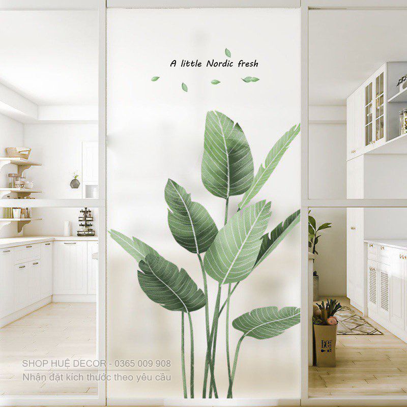 Decal dán kính, giấy dán kính trang trí, che nắng, chống nhìn trộm hue decor họa tiết bụi cây dán cửa sổ, cửa đi, phòng khách, phòng ngủ, phòng tắm, chất lượng, giá rẻ, nhận thiết kế theo yêu cầu